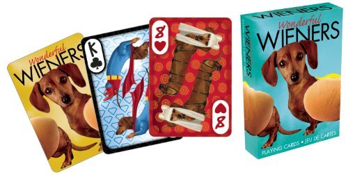 AQUARIUS Wonderful Wieners Playing Cards - Cute Weiner Dog Themed Deck of Cards for Your Favorite...