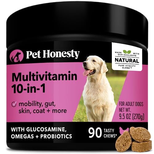 Pet Honesty Dog Multivitamin - 10 in 1 Dog Vitamins for Health & Heart - Fish Oil for Dogs,...
