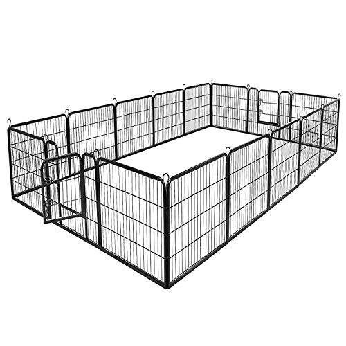 Safstar 16 Panels Metal Dog Playpen, 40' Height Dog Fence Exercise Pen with Doors for Large Medium...