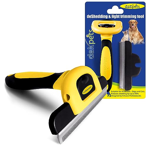DakPets Pet Grooming Brush Effectively Reduces Shedding by up to 95% Professional Deshedding Tool...