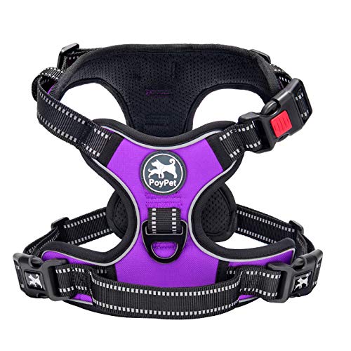 PoyPet No Pull Dog Harness, No Choke Front Lead Dog Reflective Harness, Adjustable Soft Padded Pet...