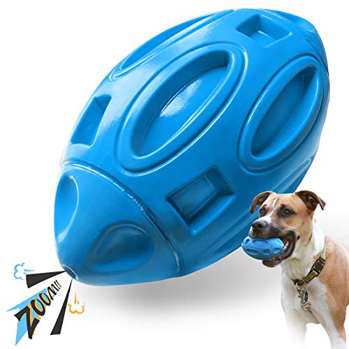 EASTBLUE Squeaky Dog Toys for Aggressive Chewers: Rubber Puppy Chew Ball with Squeaker, Almost...