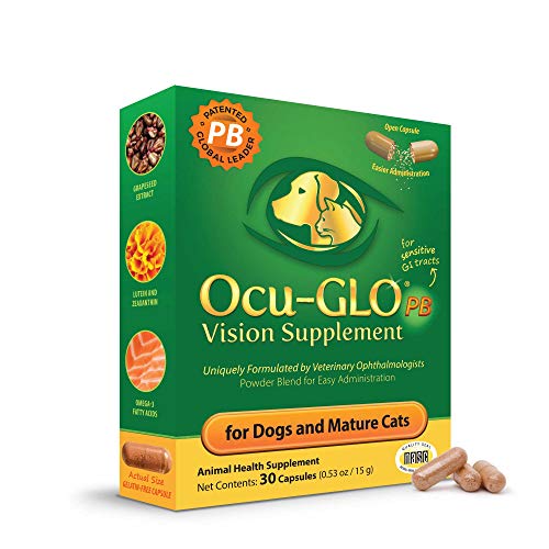 Ocu-GLO PB Vision Supplement for Small Dogs & Cats – Easy to Administer Powder Blend with Lutein,...