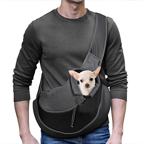 YUDODO Reflective Pet Dog Sling Carrier Breathable Mesh Travel Safe Sling Bag Carrier for Dogs Cats...