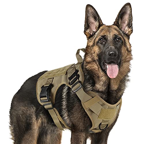 rabbitgoo Tactical Dog Harness for Large Dogs, Heavy Duty Dog Harness with Handle, No-Pull Service...