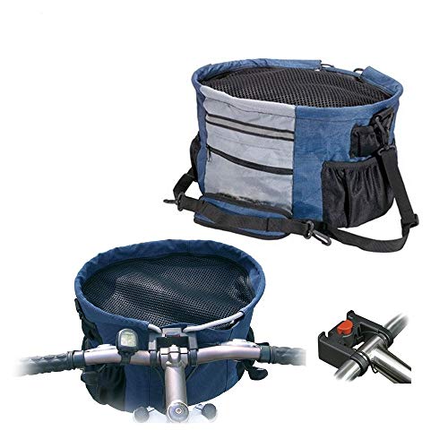 Walky Basket Pet Dog Bicycle Bike Basket & Carrier Easy Click Release Mounting- Up to 15lbs 15.5'...