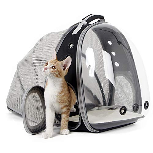 Back Expandable Cat Backpack Carrier, Fit up to 12 lbs, Space Capsule Bubble Window Pet Carrier...