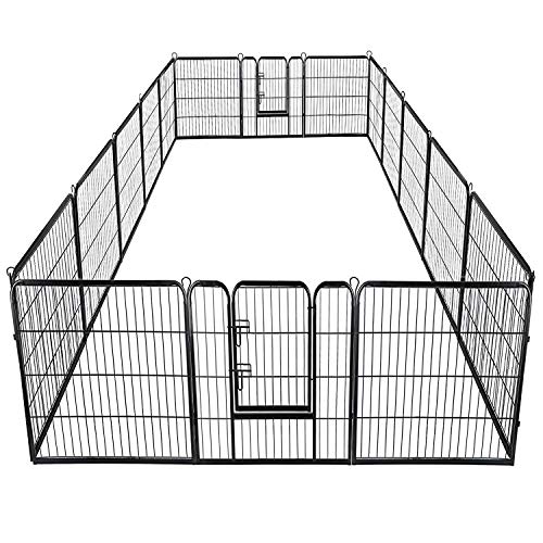 Giantex 40inch 16 Panel Pet Playpen with Door, Foldable Dog Exercise Pen, 13ft x 8ft Configurable...