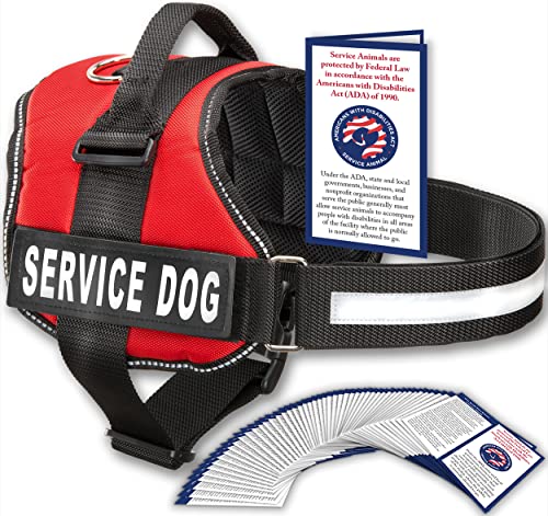 Service Dog Vest with Hook and Loop Straps and Handle - Harness is Available in 8 Sizes from XXXS to...