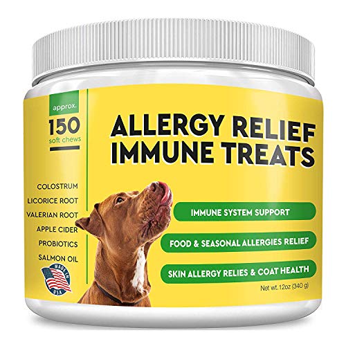 Pawfectchew Allergy Relief for Dogs - Immunity Supplement with Omega 3 Salmon Fish Oil, Colostrum,...
