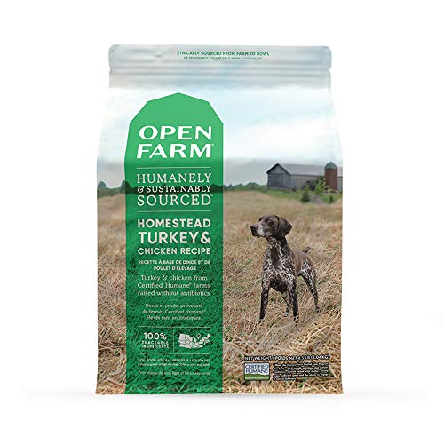 Open Farm Homestead Turkey and Chicken Grain-Free Dry Dog Food, 100% Certified Humane Poultry Recipe...