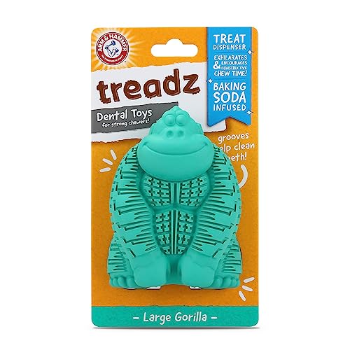Arm & Hammer for Pets Super Treadz Gorilla Dental Chew Toy for Dogs - Dog Dental Toys Reduce Plaque...