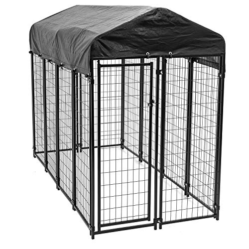 Lucky Dog 60548 8ft x 4ft x 6ft Uptown Welded Wire Outdoor Dog Kennel Playpen Crate with Heavy Duty...