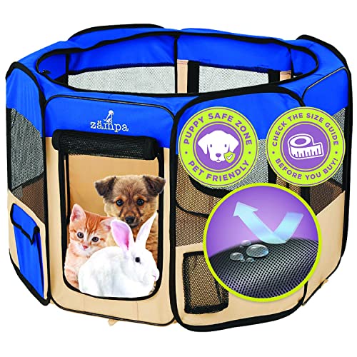 Zampa Puppy Playpen Small 36'x36'x24' Portable Pop Up Playpen for Dog and Cat, Foldable |...