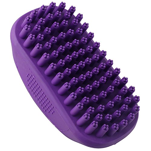Hertzko Pet Bath & Massage Brush - Dog Bath Brush Scrubber for Shampooing and Massaging Dogs, Cats,...