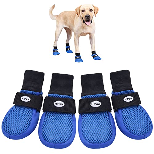 Hipaw Summer Breathable Dog Boots Nonslip Sole Paw Protector for Hardwood Floor