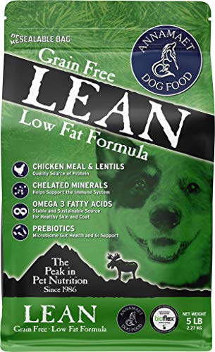 Annamaet Grain-Free Lean Reduced Fat Formula Dry Dog Food, (Chicken & Duck), 5-lb Bag