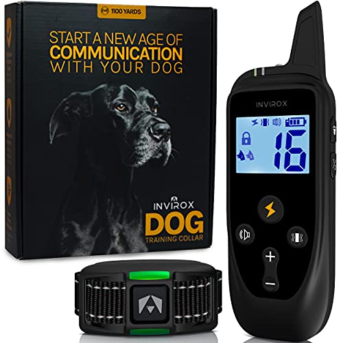 INVIROX Dog Shock Collar for Large Dogs [2022 Edition] 123 Levels Dog Training Collar , 1100Yards...