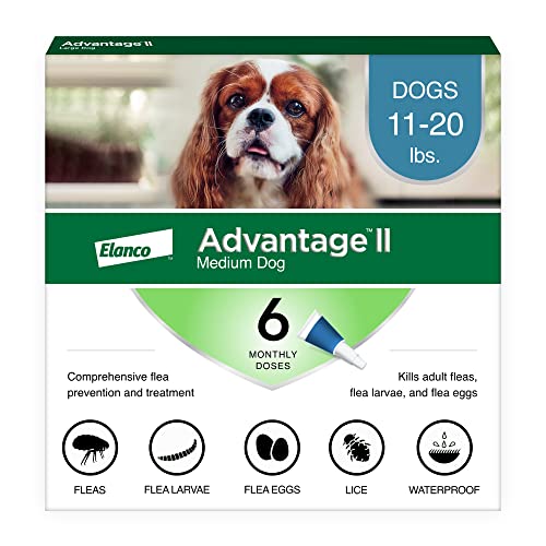 Advantage II Medium Dog Vet-Recommended Flea Treatment & Prevention | Dogs 11-20 lbs. | 6-Month...