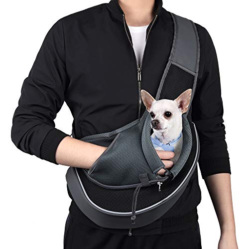 WOYYHO Pet Dog Sling Carrier Puppy Sling Bag Small Dogs Cats Carrier Adjustable Strap Mesh Hand Free...