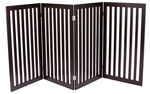 Internet's Best Traditional Pet Gate - 4 Panel - 36 Inch Tall Fence - Free Standing Folding Z Shape...