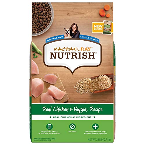 Rachael Ray Nutrish Premium Natural Dry Dog Food, Real Chicken & Veggies Recipe, 28 Pounds...