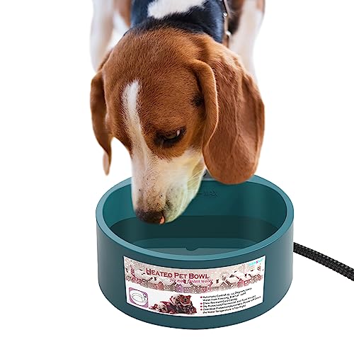 NAMSAN Heated Dog Bowl 2.2L Intellectual Heated Pet Water Bowl for Dogs, Cats, Chickens, Squirrels,...