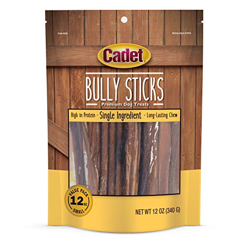 Cadet Bully Sticks Dog Treats Promotes Dental Health All-Natural Premium Dog Chew Natural Bully...
