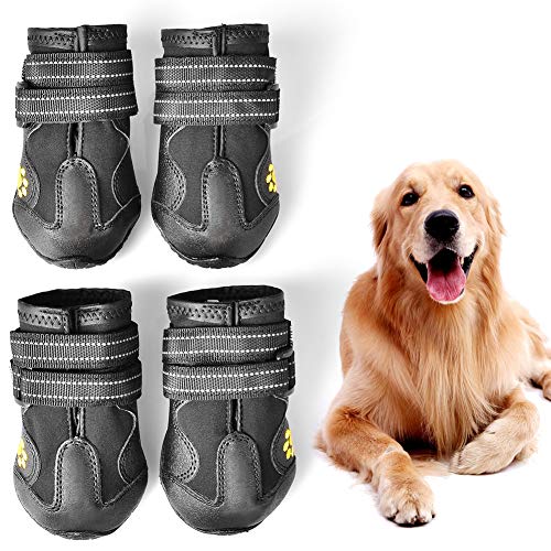PUPWE Dog Booties,Dog Shoes,Dog Outdoor Shoes, Running Shoes for Dogs,Pet Rain Boots, Labrador Husky...
