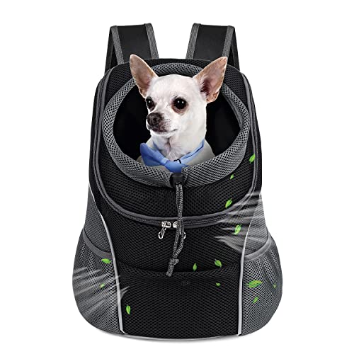 WOYYHO Pet Dog Carrier Backpack Puppy Dog Travel Carrier Front Pack Breathable Head-Out Backpack...