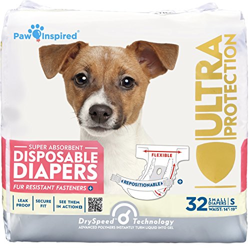 Paw Inspired 32ct Disposable Dog Diapers | Female Dog Diapers Ultra Protection | Diapers for Dogs in...