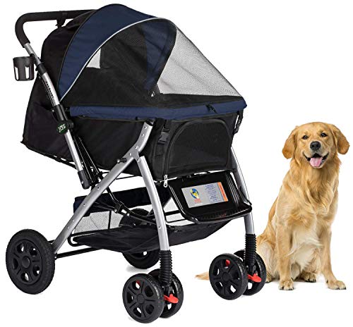 HPZ Pet Rover Premium Heavy Duty Dog/Cat/Pet Stroller Travel Carriage With Convertible...