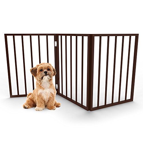 PETMAKER Foldable, Free-Standing Wooden Pet Gate- Light Weight, Indoor Barrier for Small Dogs/Cats,...