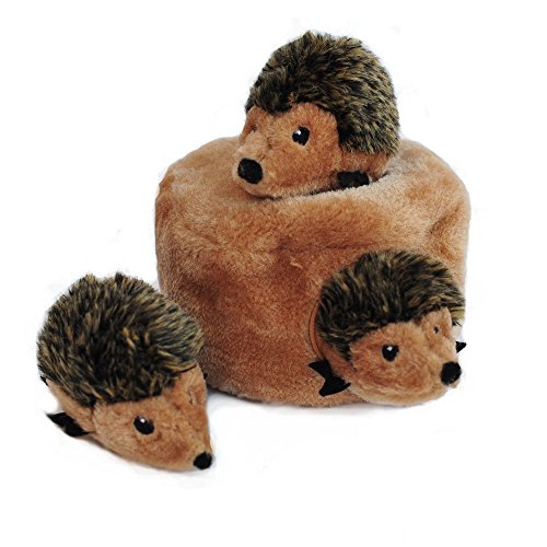 ZippyPaws Burrow, Woodland Friends Hedgehog Den - Interactive Dog Toys for Boredom - Hide and Seek...