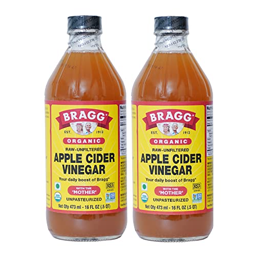 Bragg Organic Apple Cider Vinegar With the Mother– USDA Certified Organic – Raw, Unfiltered All...