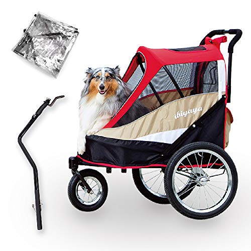Ibiyaya 2-in-1 Dog Stroller and Bike Pet Trailer for Medium and Large Dogs - Heavy-Duty Pet...