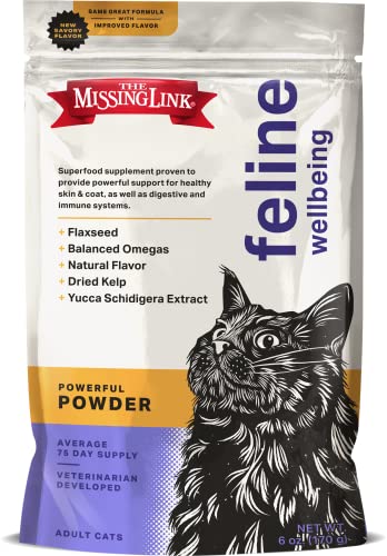 The Missing Link Feline Superfood Supplement Powder 6oz Bag, Veterinarian Formulated, Balanced Omega...