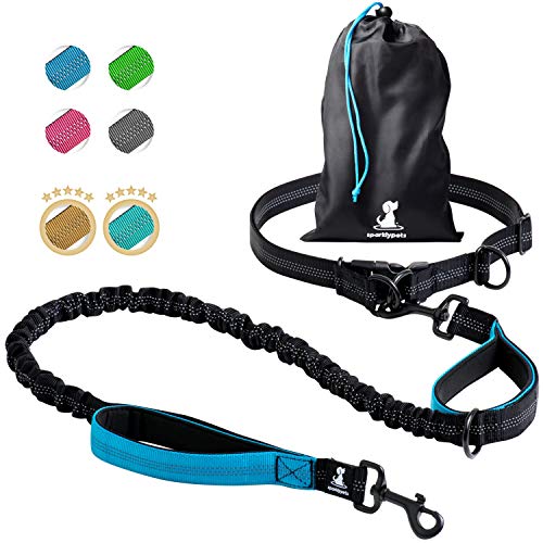 SparklyPets Hands-Free Dog Leash for Medium and Large Dogs – Professional Harness with Reflective...