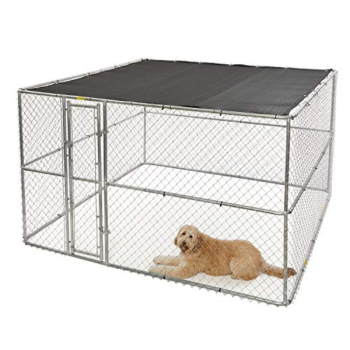 XX-Large Chain Link Outdoor Dog Kennel | 10L x 10W x 6H' & Includes Free Sunscreen