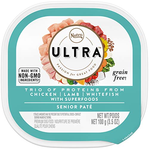 NUTRO ULTRA Senior Grain Free Soft Wet Dog Food, Trio of Proteins Chicken, Lamb & Whitefish Paté...