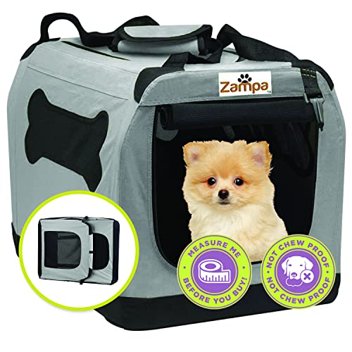 Zampa Dog Carrier Crate for Small Dogs 24”x16.6”x16.5” | Portable Cat Carrier | Pet Travel...