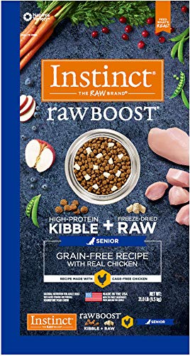 Instinct Raw Boost Senior Grain Free Recipe with Real Chicken Natural Dry Dog Food, 21 lb. Bag