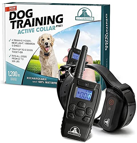 Pet Union PT0Z1 Premium Training Shock Collar for Dogs with Remote - Fully Waterproof, 4 Adjustable...