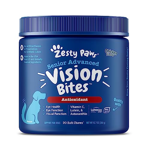 Zesty Paws Eye Supplement for Dogs - Vision Support with Lutein + Vitamin C & Astaxanthin...