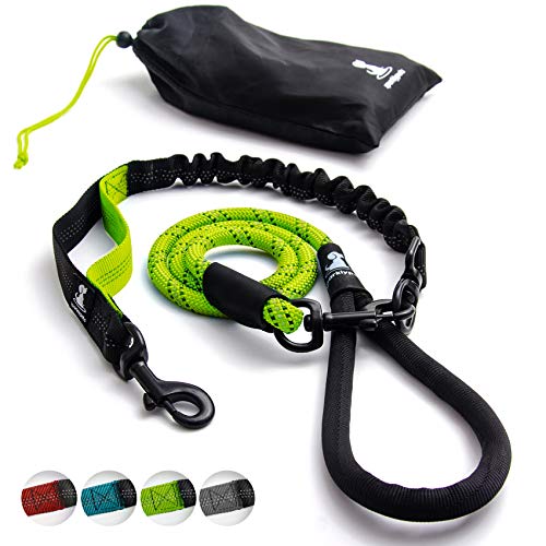 Heavy Duty Rope Bungee Leash for Large and Medium Dogs with Anti-Pull for Shock Absorption - No Slip...