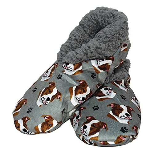 Pit Bull Super Soft Slippers - E&S Pets - Pit Bull Gifts - Cozy House Slippers - Non Skid Bottom -...