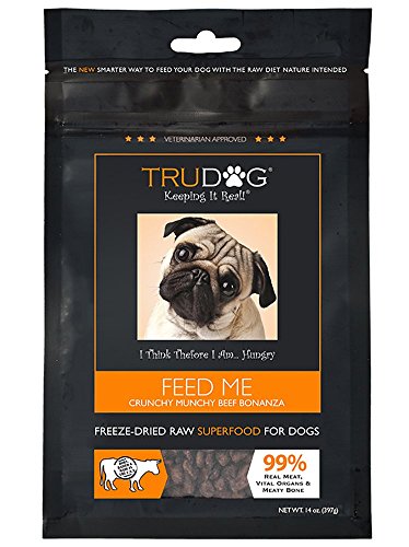 TruDog Freeze-Dried Dog Food, Beef: 99% Meat, 1% Natural Omega Oil Blend, No Fillers, Made In the...