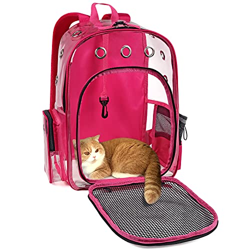 Pet Cat Dog Backpack Carrier Travel Hiking Mesh Front Dog Backpack Carrier for Cat Rabbit Small...