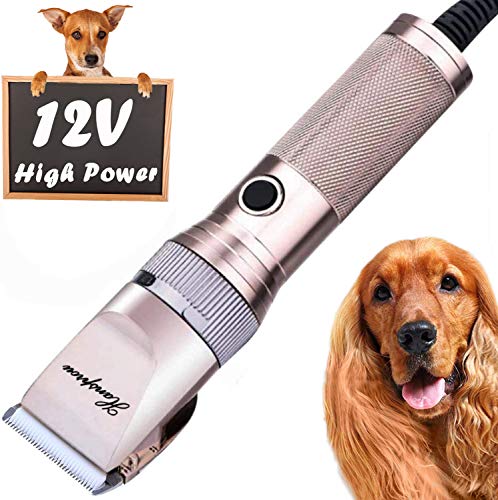 HANSPROU Dog Shaver Clippers High Power Dog Clipper Low Noise Plug-in Pet Trimmer Pet Professional...