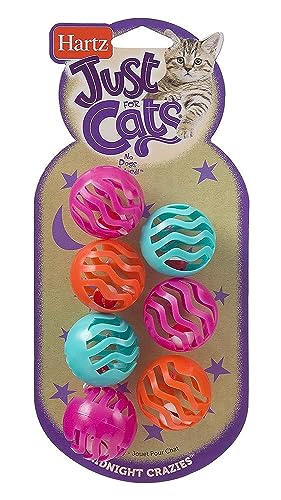 Hartz Just For Cats Midnight Crazies Cat Toy Balls - Assorted, for All Breed Sizes